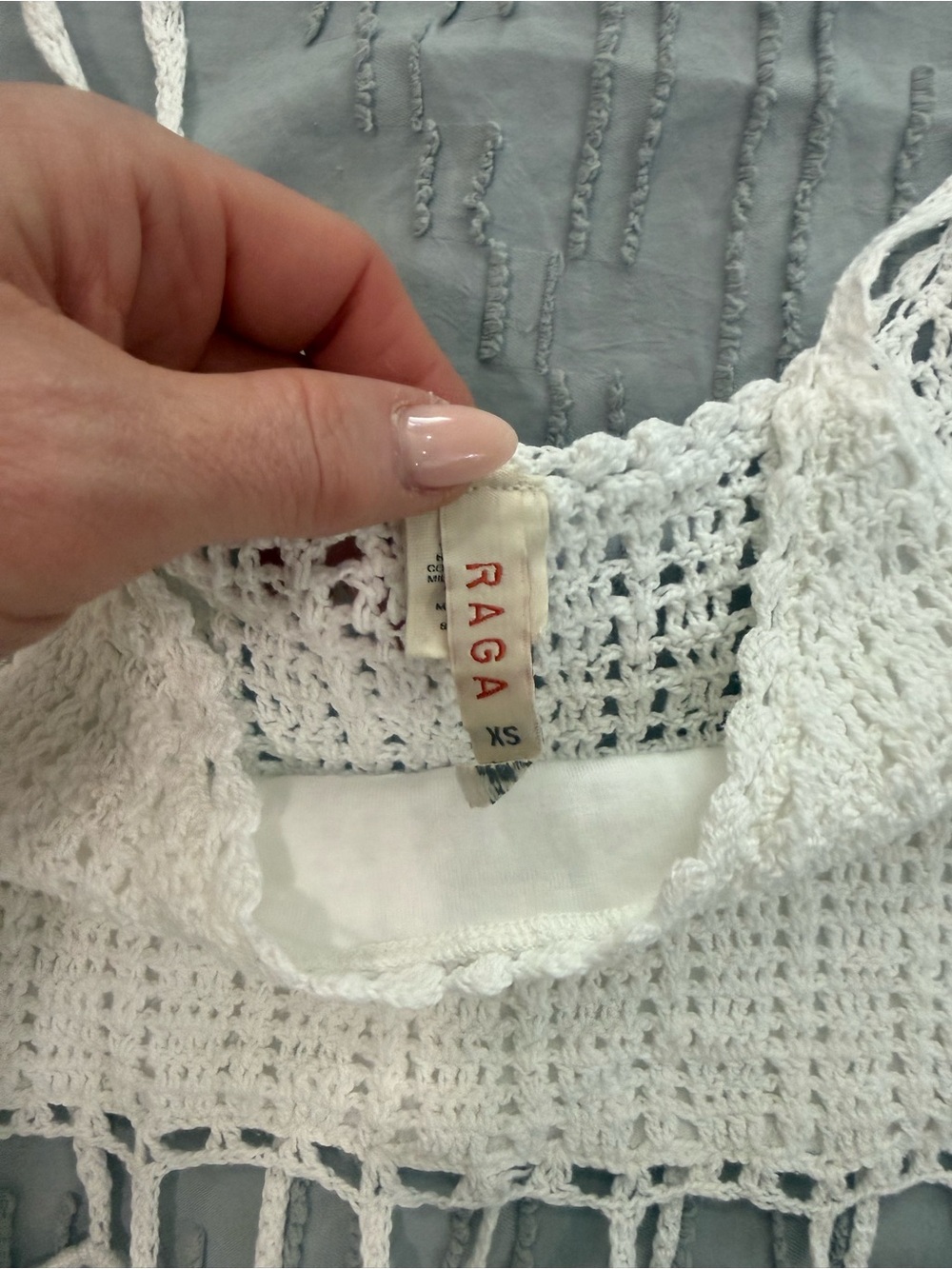 RAGA White Crochet “Earth Child” Fringe Tank Top - Picture 5 of 9